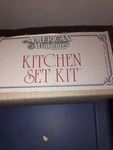 Vintage American Miniatures Kitchen Set Roper Range, Refrigerator, Sink. Fixed Price $150.00.