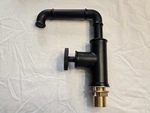 Kunmai Industrial Pipe Bathroom Vessel Sink Faucet Matte Black, 1-HOLE 1-HANDLE. Fixed Price $75.00.