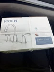 Moen Banbury 8'' Widespread Double Handle High-arc Bathroom Faucet (84947). Fixed Price $100.00.