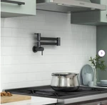 Kibi Matte Black Circular Pull Down Pot Filler With Accessories. Fixed Price $130.00.