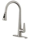 Pusu 18 Inch High Brushed Nickel Kitchen Faucet With Pull Down Sprayer, Single. Fixed Price $60.90.