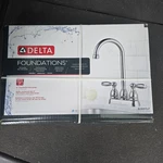 New Sealed Delta B28911LF Foundations Two Handle Bar/prep Faucet - Chrome. Fixed Price $39.00.