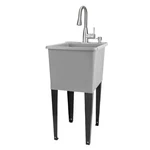 Tehila Space Saver 16 Gallon Grey Utility Sink With Stainless Finish Pull-down. Fixed Price $194.99.