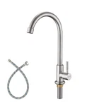 Kirlystone Cold Water Only Kitchen Faucet, Solid Stainless Brushed Nickel. Fixed Price $44.26.