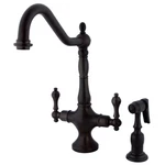 Kingston Brass KS177.ALBS Heritage 1.8 Gpm Hole Kitchen Faucet - Bronze. Fixed Price $376.97.