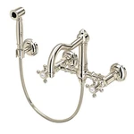 Rohl Country Wall Mount Bridge Kitchen Faucet Side Spray A1456XMWSPN-2. Fixed Price $1075.00.
