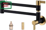 Pot Filler Faucet Black Gold, Arcora Modern Wall Mount 2 Handle. Fixed Price $172.17.