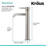 Kraus FVS-1007SN Hole Vessel Bathroom Faucet Satin Nickel New Unopened. Fixed Price $100.00.