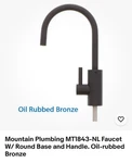 Mountain Plumbing MT1843-NL Faucet W/ Round Base Handle. Oil-rubbed Bronze. Fixed Price $299.98.