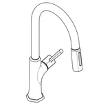 Hansgrohe 04852250 Locarno 1.75 Gpm Pull Down Kitchen Faucet Higharc Spout, Brus. Fixed Price $450.00.