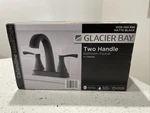 Glacier Bay Calandine 4 Centerset 2-HANDLE Bathroom Faucet With Drain Black. Fixed Price $39.99.
