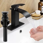 Black Widespread Bathroom Sink Faucet Basin 3 Hole Vanity Mixer Waterfall Tap. Fixed Price $24.58.