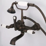 Water Creation 3-HANDLE Wall Mount Tub Faucet W/ Shower, F6-0010-03-PL, New. Fixed Price $189.99.