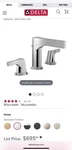 Delta 3574-MPU-DST Zura Widespread Bathroom Faucet With Drain Assembly Include. Fixed Price $310.00.