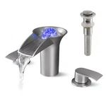 Led Waterfall Bathroom Sink Faucet, Deck Mount 3 Holes 8 Inch Widespread Vani.... Fixed Price $177.94.