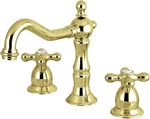Kingston Brass KS1972AX Heritage Lavatory Faucet Metal Cross Handle 8" Polished. Fixed Price $349.00.