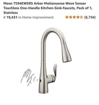 Moen 7594EWSRS Arbor Motionsense Wave Sensor Touchless Kitchen Faucet. Fixed Price $375.00.