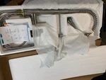 Novatto Contemporary Brushed Nickel Deck-mount 1-HANDLE Pull-down Kitchen Faucet. Fixed Price $30.00.