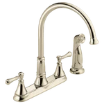 Delta Cassidy Kitchen Faucet W/ Sprayer Polished Nickel-certified Refurbished. Fixed Price $253.04.