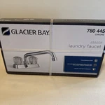 Glacier Bay Aragon 4" Centerset 3-HOLE 2-HANDLE Chrome Laundry Faucet 780445 New. Fixed Price $29.75.