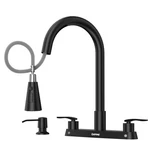 Dayone Black 2 Handle Kitchen With Sprayer, 4 Holes Pull Down Faucets For. Fixed Price $99.12.