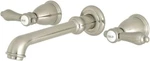 Kingston Brass KS7128BAL Two-handle Wall Mount Bathroom Faucet, Brushed Nickel. Fixed Price $79.75.