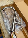 Brizo Litze Bar Faucet With Arc Spout Knurled Handle 61043LF-SS. Fixed Price $330.00.