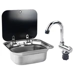 Rv Caravan Or Boat Stainless Steel Hand Wash Basin Sink With Folded Faucet Te.... Fixed Price $199.95.