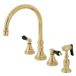 Kingston Brass KS2792PKLBS Duchess Widespread Kitchen Faucet With Sprayer. Fixed Price $279.98.