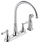 Delta Faucet 2497LF Kitchen 1.8 Gpm Chrome 2-HANDLE Deck Mount 1/2" Npt. Fixed Price $410.26.