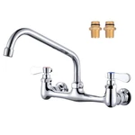 Iviga Commercial Sink Faucet With 10 Swivel Spout, 8 Center Wall Mount Kitch.... Fixed Price $134.62.