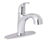 Home Impressions 404617 1-HANDLE Lever Pull-out Kitchen Faucet, Chrome. Fixed Price $74.95.