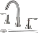 Friho Brushed Nickel 3-HOLE 8" Widespread 2-HANDLE Bathroom Faucet Vanity Sink. Fixed Price $71.25.