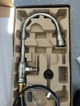Signature Hardware Finnian Pull-down Kitchen Faucet Polished Nickel Brass. Fixed Price $350.00.