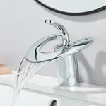 Chrome Waterfall Bathroom Single Handle 1 Hole Sink Vanity Mixer. Fixed Price $32.00.