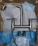 New Kohler Purist K-7547-4-VS Vibrant Stainless Deck-mount Bridge Kitchen Faucet. Fixed Price $550.00.