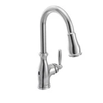 Moen Brantford Touchless Pull Down Kitchen Faucet, Polished Chrome. Fixed Price $607.80.