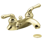 New Moen Monticello 4" Centers Faucet 84210 4550P 4551P Polished Brass Handles. Fixed Price $299.95.