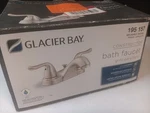 Glacierbay Bath Faucet Model 195157 Brushed Nickel 4" Centerset Open Box. Fixed Price $24.99.