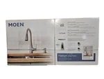 Moen Haelyn Pull-down Sprayer Kitchen Faucet With Soap Dispenser Stainless. Fixed Price $115.46.