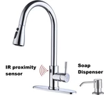 Keer F102B Touchless Pull-down Kitchen Faucet Chrome Hands Free Single Handle. Fixed Price $57.50.