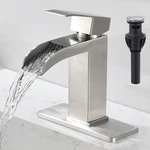Bravebar Brushed Nickel Waterfall Bathroom - Single Handle Sink Faucets. Fixed Price $44.00.