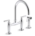 Kohler Edalyn K-28356-CP Widespread Bridge Kitchen Faucet Spray Polished Chrome. Fixed Price $435.10.