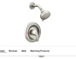Moen 82613SRN #34 Adler Tub And Shower Package With 1.8 Gpm Multi Function. Fixed Price $175.66.