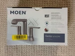 Moen Genta 84764SRN Brushed Nickel Bathroom Faucet 4" Centerset 2 Handle W/drain. Fixed Price $64.99.