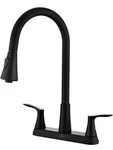 Homelody 2 Handle Kitchen Faucet With Pull Down Sprayer For 3 Hole Sink, Chrome. Fixed Price $80.00.
