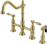 Kingston Brass KS1277TALBS Two-handle 4- Hole Deck Mount Bridge Kitchen Faucet. Fixed Price $291.04.