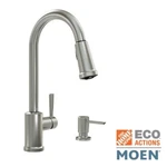 Moen Indi Single-handle Pull-down Sprayer Kitchen Faucet Spot R. Stainless. Fixed Price $134.00.