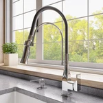 Alfi Brand ABKF3023 Square Kitchen Faucet With Black Rubber Stem. Fixed Price $279.00.