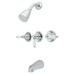 Kingston Brass KB231PL Shower Faucet 3-PORCELAIN Lever HANDLE,5" Spout Reach. Fixed Price $121.05.